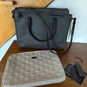 Tumi Gray and Black Nina Commuter Brief
